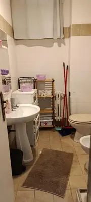 a bathroom with a sink and a toilet at Sunflower House in Rome